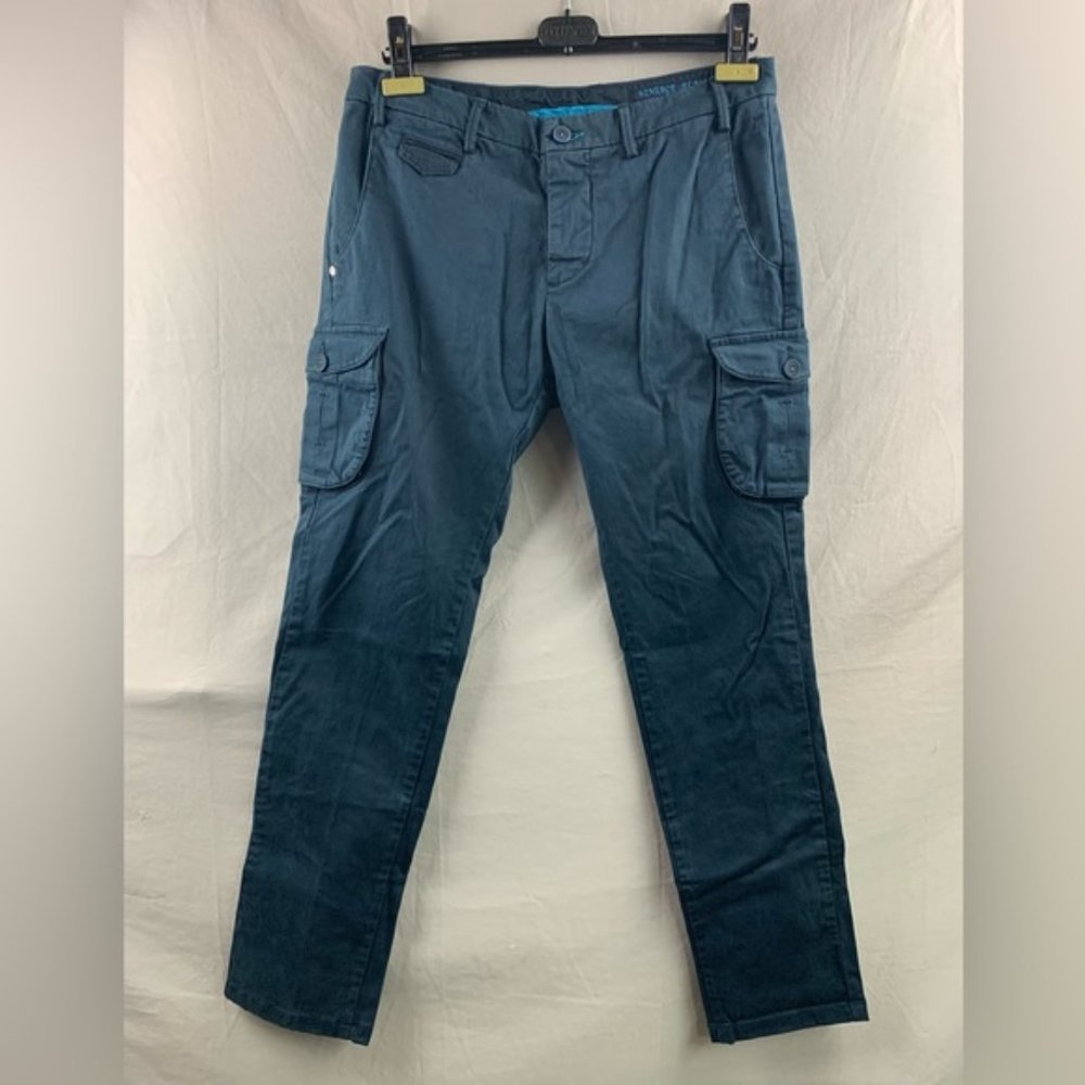 Dimattia Men's Trousers Pockets Military Cargo Navy